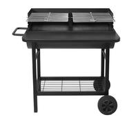 Red Deco – Barbecue à charbon ALABAMA 71 x 35,5 cm, 2 grilles réglables, chariot, noir