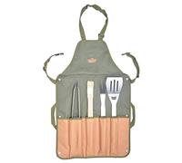 Barbecue - 5 ustensiles de barbecue avec tablier - 5 Pcs - Acier inox