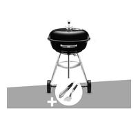 Barbecue à charbon Compact Kettle 47 cm + Kit ustensiles Premium 2 pièces - Weber
