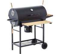 Barbecue à Charbon COOKING BOX MIKE, 115x66x106 cm, 2 Grilles Acier Chromé, Surface de Cuisson 71x35 cm, Noir