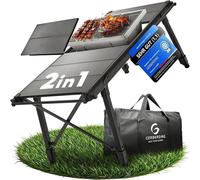 Barbecue à charbon de bois 2 en 1 et table de camping | Grill pliable avec fonction de table pour 2 à 3 personnes | Grill compact avec table pliante | Pliable et portable | Mini-grill idéal pour les c