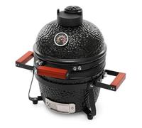 Barbecue à charbon de bois Kamado de 33 cm, grille en céramique pour patio, jardin, camping et pique-nique, couleur noir, céramique, pour griller, fumer et cuire