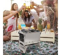 Barbecue À Charbon De Bois Portable En Acier Inoxydable, Barbecue De Table Portable Pour Randonnée En Plein Air