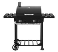 Barbecue à Charbon de Bois Royal Gourmet - Grill à Charbon sur Chariot avec Tablettes Pliables, Couvercle, Thermomètre, Surface Cuisson 56,5 x 42,2 cm
