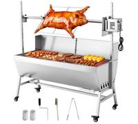 Barbecue à Charbon-Duoku-Tournebroche Électrique 38 W-Rôtissoire à Charbon de Bois-Capacité 60 kg-Réglable sur 4 Hauteurs