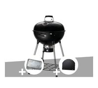 Barbecue à charbon Kettle Premium 57 cm + Lot de 5 grandes lechefrites + Plancha pour barbecue - Napoléon