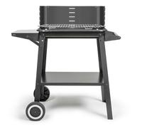 LIVOO Barbecue à charbon DOC328 - Inox - 48,5x28,8 cm - Hauteur réglable 70-84 cm - Tablette latérale