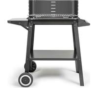 Barbecue à Charbon LIVOO DOC328, Inox, Surface de Cuisson 48,5 x 28,8 cm, Hauteur Réglable 70-84 cm, Tablette Latérale