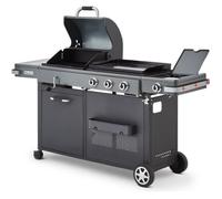 Barbecue à charbon + Plancha à gaz Bi Energy Gun Metal Brasero Favex 110 cm Noir