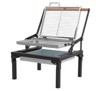 Barbecue à charbon pliable - Barbecue de camping portable - Grille rotative à 360° - Dimensions : 48x38x35 cm - Pour 3 à 4 personnes - Noir