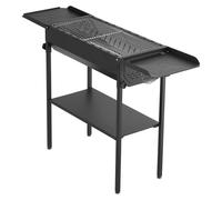 Barbecue à charbon pliable, grill de barbecue portable avec hauteur réglable et tables latérales pliables, barbecues d'extérieur en acier avec revêtement époxy résistant aux hautes températures, idéau