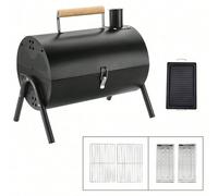 Barbecue à charbon portable - Double grill compact - Pliable - Léger - Résistant à la chaleur - Stable - Noir