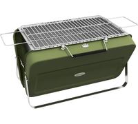 Barbecue à charbon portable en acier inoxydable – Barbecue de table pliable avec grille de 32 x 20 cm, résistant à une température allant jusqu'à 600 °C, barbecue compact en valise pour les pique-niqu