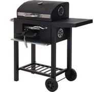 Barbecue à charbon ProGarden avec couvercle noir mat