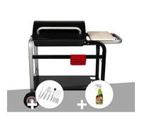 Barbecue à charbon Somagic Vulcano 2600 + Malette 8 ustensiles + Dégraissant barbecues