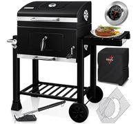 Barbecue KESSER® Chariot de barbecue XXL Barbecue au charbon de bois avec couvercle, roulettes, poignée en acier inoxydable, grille et thermomètre Charbon de bois Barbecue au charbon Chariot grand Bar