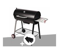Barbecue à charbon sur chariot Michigan - Somagic + Gant de protection