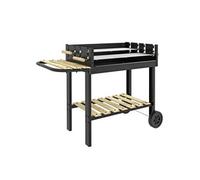 Outsunny Barbecue à charbon sur pied - double gril réglable, 2 roues 2 étagères - 113×53,5×82,5 noir