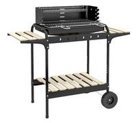 Outsunny Barbecue š€ charbon BBQ grill sur pied avec gril ršŠglable 2 roues et 3 šŠtagššres ršŠcupšŠrateur de cendres 103 x 47 x 95 cm noir