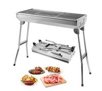Barbecue à charbon - Uten - Grille en acier inoxydable pour 5-10 Personnes Extérieur Pliant Portable