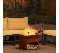 Barbecue à feu cube en acier robuste, 50 x 50 x 40 cm, design moderne avec système de ventilation pour une meilleure évacuation de la fumée, résistant à la chaleur et aux intempéries, montage facile