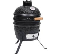 Barbecue à fumoir Kamado 2-en-1 Céramique 56 cm Noir
