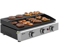 Barbecue à gaz, 3 brûleurs, modèle portable, grille de barbecue