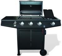 Barbecue à gaz 3 brûleurs + réchaud latéral avec structure en acier noir Mini