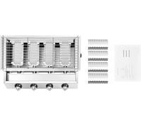 Barbecue à gaz - 4 brûleurs - Sans fumée - Réglable en hauteur - Bac à graisse amovible - Acier inoxydable 56 cm - Antidérapant - Argent