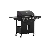 Barbecue à gaz avec 3 brûleurs de 3 kW chacun, filet de barbecue, table d'appoint, 132,4 cm x 55 cm x 109 cm