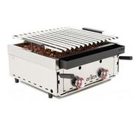 Barbecue à Gaz avec Pierre Volcanique et Grille Inoxydable Côtelée Réglable - - - Acier inoxydable4 brûleurs 370x600x260mm