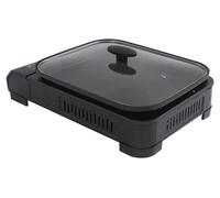 Barbecue à gaz avec réchaud - Grill de camping portable - Ensemble de 2 pièces - Acier inoxydable - Flamme réglable - Poêle à griller avec couvercle