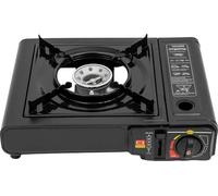 Barbecue à gaz BBQ - Barbecue à gaz portable - Puissance 2500 W - Bac récupérateur de graisse - Support pour casseroles - Barbecue de table et réchaud de camping - Noir