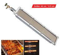 Barbecue à gaz - Brûleur latéral infrarouge en céramique 44 x 9,5 cm - Réchaud de camping à gaz - Brûleur de rechange pour barbecue à gaz - 44 x 9,5 cm