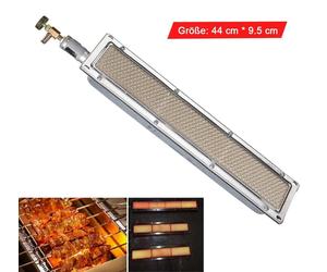 Barbecue à gaz - Brûleur latéral infrarouge en céramique 44 x 9,5 cm - Réchaud de camping à gaz - Brûleur de rechange pour barbecue à gaz - 44 x 9,5 cm