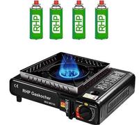 Barbecue à gaz de voyage compact, idéal pour les aventures et les déplacements – minimaliste et léger, avec 4 plaques de cuisson.