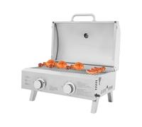 Barbecue à gaz en acier inoxydable, autoportant, pliable, pour une utilisation en extérieur, couleur argent