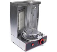 Barbecue à gaz en acier inoxydable - Barbecue de table infrarouge - 2000 W - 1 brûleur - Chaleur uniforme à 360° - Rectangulaire - Argent