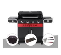 Barbecue à gaz et à charbon Gas2Coal Char-Broil 2.0 4B + Housse de protection + Plancha + Kit 3 ustensiles