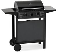 Barbecue à gaz extérieur à 3 brûleurs avec tablettes latérales, 24 000 BTU