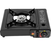 Barbecue à gaz - Grill de camping portable - Puissance de 2500 W - Consommation de gaz : 100 g/h - Alliage d'aluminium - Allumeur intégré - Noir