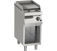 Barbecue à gaz KBS en pierre de lave, 1 zone de chauffe, 10 kW, 400 x 730 x 900 mm, fond rainuré et ouvert
