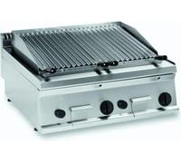 Barbecue à gaz KBS en pierre de lave avec 2 zones de cuisson et grilles réglables en hauteur, 700 x 700 x 280 mm