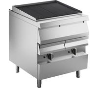 Barbecue à gaz KBS Vaporgrill 15 kW, bac à eau et robinet de vidange, rainuré, base fermée