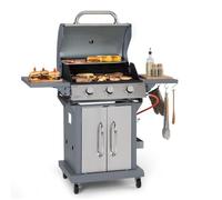 Barbecue à Gaz - KLARSTEIN - 3 Brûleurs - 10800W - Acier Inoxydable - Portable avec Roulettes