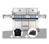 Barbecue à gaz prestige pro 825 + housse de protection + plateau charbon - napol