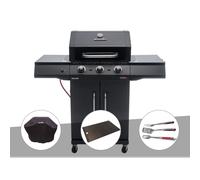 Barbecue à gaz performance core b3 + housse de protection + plancha + kit 3 uste