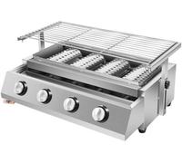Barbecue à gaz portable - Cuisinière de luxe à 4 feux pour le camping - Cuisinière d'extérieur - Barbecue - Station de cuisson d'extérieur