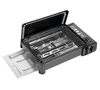 Barbecue à gaz portable - Grill à gaz sur pied - Protégé du vent - Flamme réglable - Allumage piézoélectrique - Noir