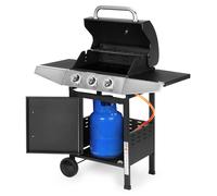 Barbecue à gaz pour jardin, 10,2 kW, grande grille, 3 brûleurs, thermomètre, réducteur de pression, marque MultiGarden